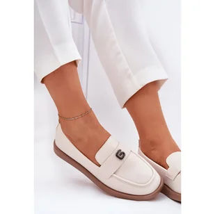 Mokasyny Damskie Eleganckie Z Ozdobnym Małym Detalem Vinceza 62208 Beżowe beżowy - Mokasyny damskie - miniaturka - grafika 1