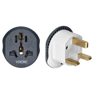 Adapter podróżny ORNO UK typ G VIRONE TA-7 Biało-grafitowy - Kostki, złączki, wtyczki - miniaturka - grafika 1