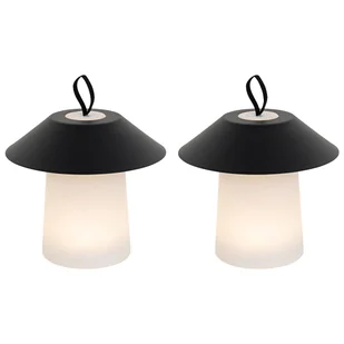 QAZQA Zestaw 2 lamp stołowych grzyb czarny w tym akumulatorowa LED - Ivan - Lampy stojące - miniaturka - grafika 1