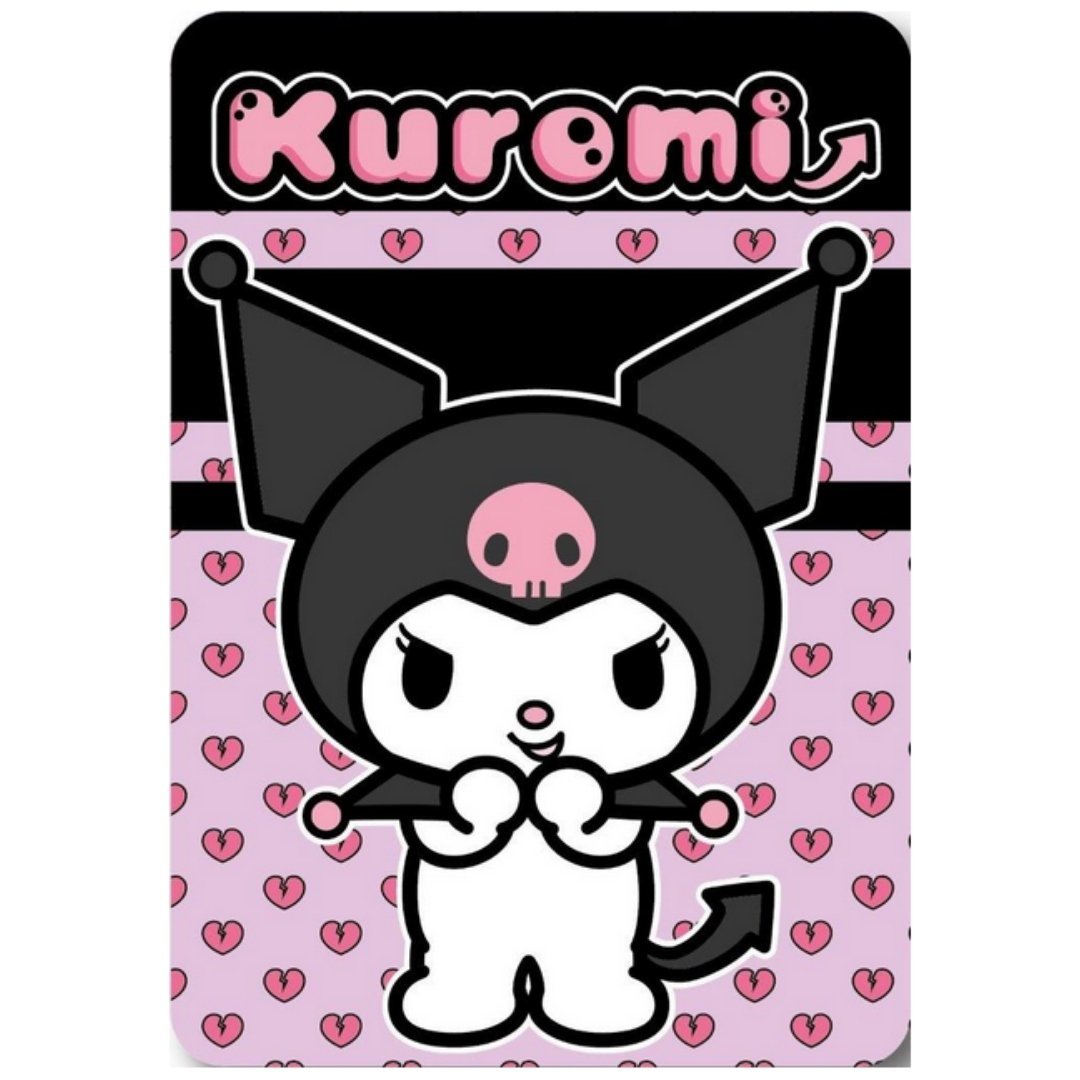 Koc polarowy Kuromi 100x140 cm miękki ciepły licencjonowany