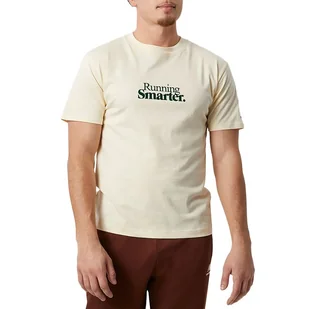 Koszulka New Balance MT23561MCU - beżowa - Koszulki sportowe męskie - miniaturka - grafika 1
