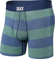 Majtki męskie - SAXX Bokserki męskie szybkoschnące SAXX VIBE Boxer Brief w pasy - granatowe S - miniaturka - grafika 1