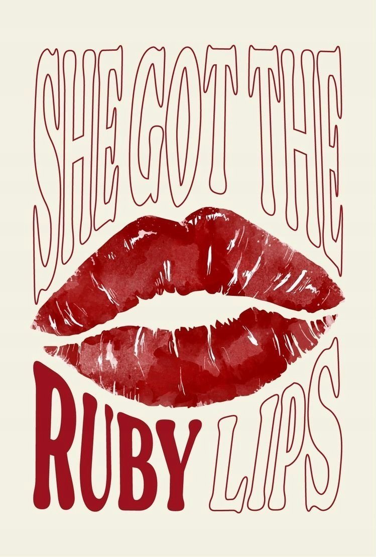PODKŁADKA POD MYSZ Z Nadrukiem 22x18cm Ruby Red Lips Usta Art Tekst Prezent
