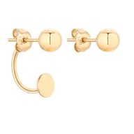 Kolczyki - Złote asymetryczne kolczyki z kulkami - miniaturka - grafika 1