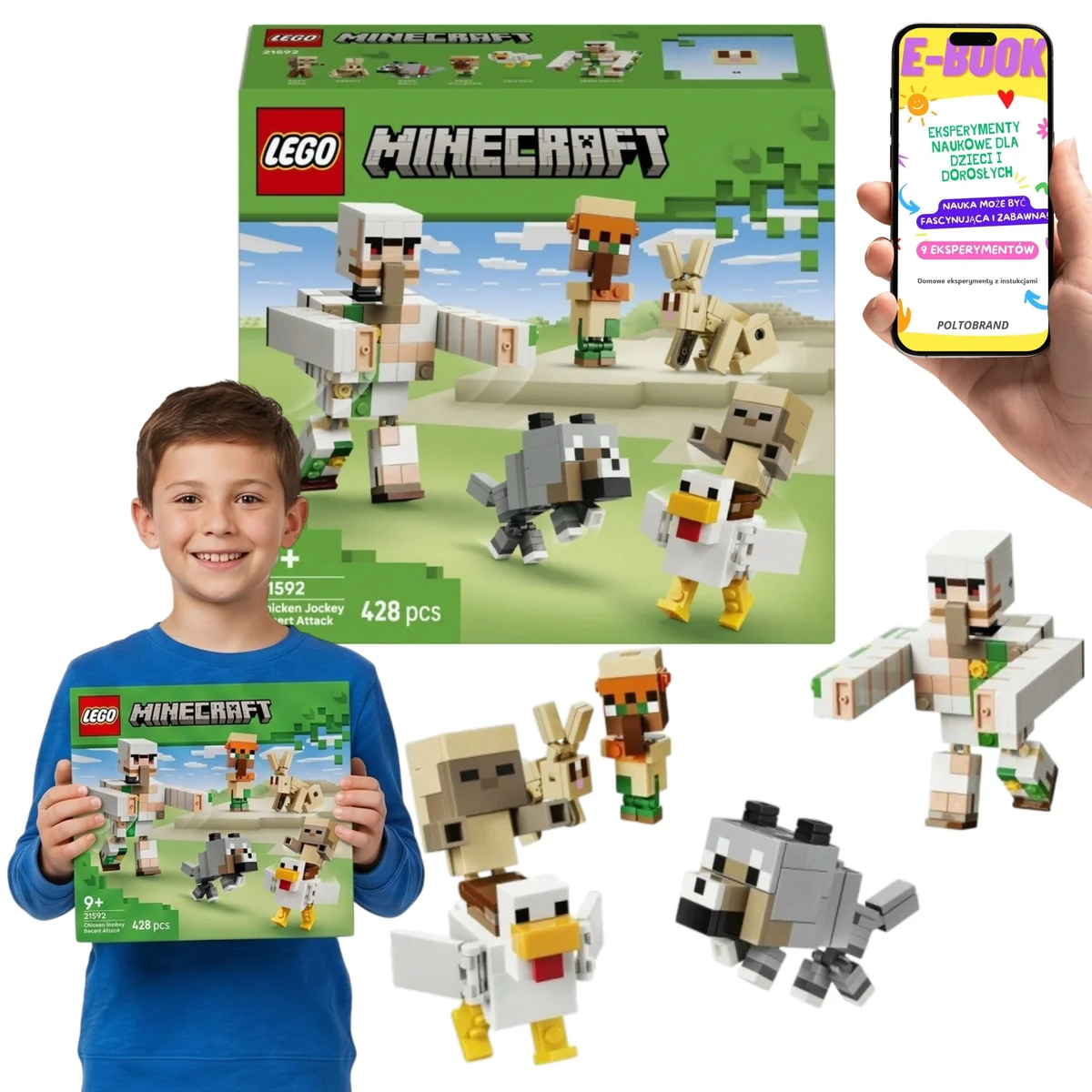 LEGO Minecraft Atak Kurzego Jeźdźca na Pustyni 21592 428 Elementów