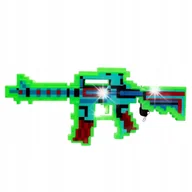 Klocki - ZESTAW MINECRAFT 3w1 MIECZ ŚWIECI KARABIN PISTOLET DŹWIĘK BROŃ Z GRY PIXEL - miniaturka - grafika 1