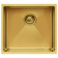 Zlewozmywaki - ZLEWOZMYWAK BERG ZŁOTY STALOWY QUADROGOLD - miniaturka - grafika 1