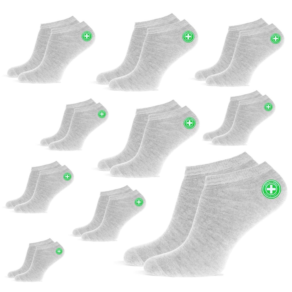 10X Stopki Bambusowe Skarpetki Komfortowe Męskie 44-46 - Sm10-A8112-Szar-44-46