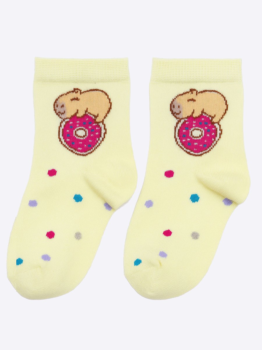 Dziecięce skarpety z nadrukiem żółte Milusie r.15/17