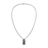 Naszyjniki męskie - Calvin Klein Męski naszyjnik z wisiorkiem z kolekcji CK METALLIC WAVES z powłoką jonową GunMetal (IP) - 35100032, Jeden rozmiar, Stal nierdzewna, Bez kamieni szlachetnych - miniaturka - grafika 1