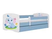 Łóżka dla dzieci i młodzieży - Łóżko dla dziecka, barierka, Babydreams, słonik, niebieskie - miniaturka - grafika 1