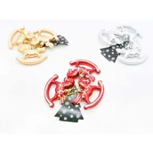 Ozdoby bożonarodzeniowe - Zawieszka plastikowa konik na biegunach 8 cm 3 sztuki czerwony / złoty / srebrny - miniaturka - grafika 1