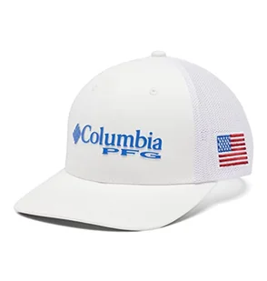 Columbia PFG czapka z siatką White/Vivid Blue/Usa Flag S-M - Czapki damskie - miniaturka - grafika 1