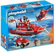 Klocki - Playmobil CITY ACTION STRAŻ POŻARNA Z MOTOREM PODWODNYM ZESTAW 9503 - miniaturka - grafika 1