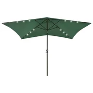 Parasole ogrodowe - Parasol ogrodowy z LED i stalowym słupkiem, zielony, 2x3 m - miniaturka - grafika 1