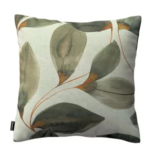 Dekoria Poszewka Kinga na poduszkę brązowo-pomarańczowe liście na szarym lnianym tle 60 × 60 cm Abigail 105-143-17 - Poszewki na poduszki - miniaturka - grafika 1