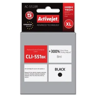 ActiveJet AC-551BR zamiennik Canon CLI-551BK - Tusze zamienniki - miniaturka - grafika 1
