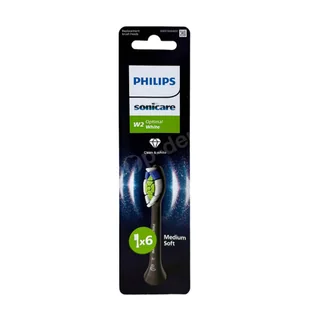 PHILIPS Sonicare Optimal White Black W2 Black HX6066/88 Końcówki do szczoteczki sonicznej Philips 6 sztuk - Końcówki do szczoteczek elektrycznych - miniaturka - grafika 1
