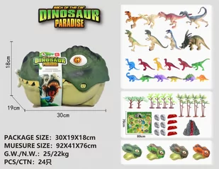 Zestaw figurek "Świat dinozaurów" dla dzieci 3+ Głowa dinozaura + mata krajobrazowa - Zabawki interaktywne dla dzieci - miniaturka - grafika 1