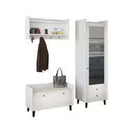 Meble do przedpokoju - Zestaw Mebli do Przedpokoju 8 Dolce MebloCross Craft Złoty / Biały Połysk, Eco Beż - miniaturka - grafika 1