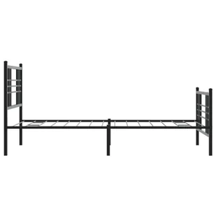 Metalowa rama łóżka z wezgłowiem i zanóżkiem, czarna, 107x203cm - Łóżka - miniaturka - grafika 6