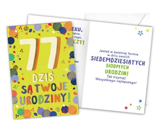 Karnet LKL-084 77. urodziny - Kartki okolicznościowe i zaproszenia - miniaturka - grafika 1