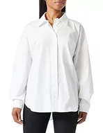 Koszulki i topy damskie - Koton Damska koszulka z długim rękawem oversized Cotton Long Sleeve Pocket, biały (000), 36 - miniaturka - grafika 1