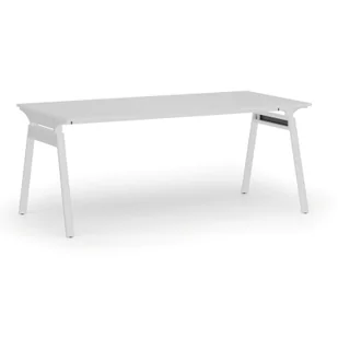 Biurko PRIMO SIGMA, 1800 x 900 mm, podstawa biała, biały - Biurka - miniaturka - grafika 1