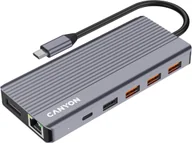 Akcesoria do komputerów stacjonarnych - CANYON hub DS-16 13in1 4k USB-C Grey - miniaturka - grafika 1