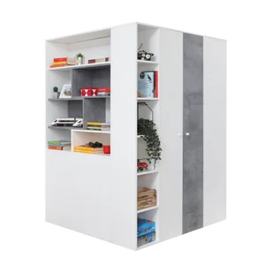 Szafa Narożna SI1 Sigma Meblar Beton / Biały Lux / Dąb - Szafy - miniaturka - grafika 1