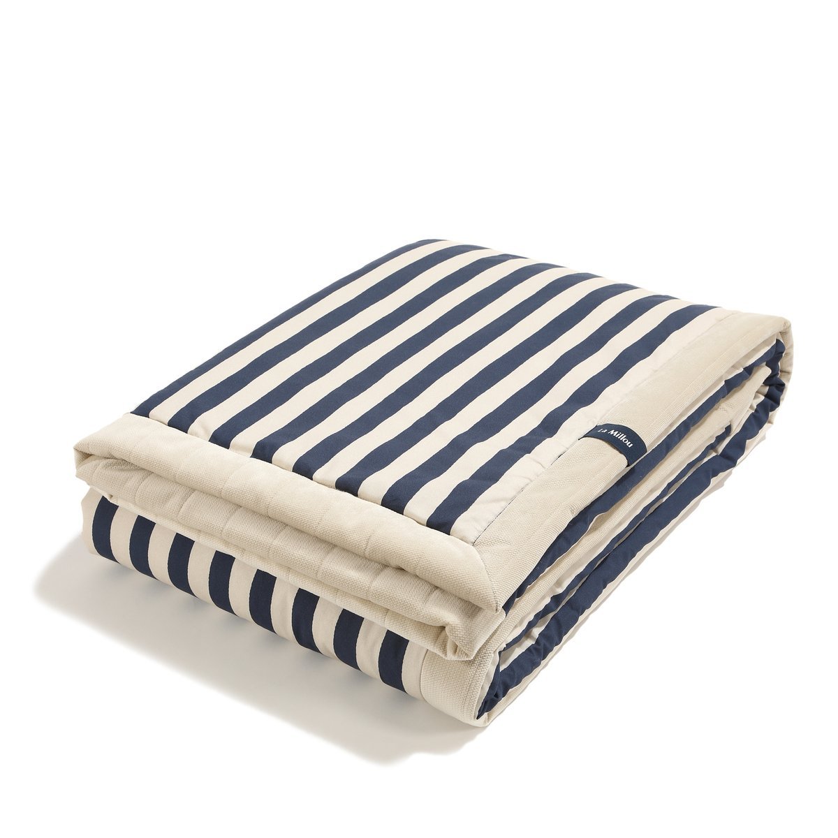 La Millou - Ciepły Koc Velvet STRIPES NAVY