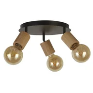 Lampy sufitowe - Spinny lampa sufitowa 3xE27 czarna/drewno 50211-3NA - miniaturka - grafika 1