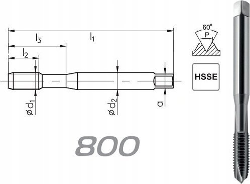 Fanar GWINTOWNIK UNF No10-32 DIN-371B 2B HSSE 800