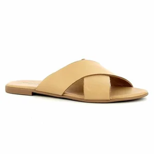 Beżowe klapki damskie CARINII - Carinii - Klapki i japonki damskie - miniaturka - grafika 1