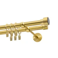 Karnisze - Karnisz KOWALSKI Slick podwójny z kółkami 480 cm Mosiądz Satyna - miniaturka - grafika 1