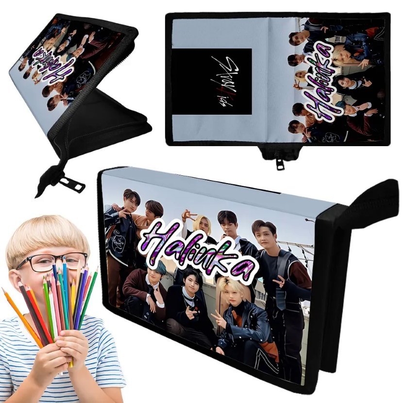 Piórnik STRAY KIDS Jednokomorowy - Personalizowany Nadruk Imię Szkoła