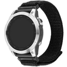 Fixed Nylonowy pasek Nylon Sporty Strap, QuickFit 22mm do Garmin Fenix 7 Pro / 7 / 6 Pro / 6 / 5, czarny - Akcesoria do smartwatchy - miniaturka - grafika 1