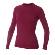 Koszulki sportowe damskie - Damska koszulka termoaktywna Brubeck Active Wool LS12810 plum - S - miniaturka - grafika 1