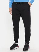 Spodnie sportowe męskie - Tommy Hilfiger Spodnie dresowe Badge MW0MW34209 Czarny Regular Fit - miniaturka - grafika 1
