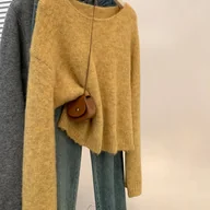 Swetry damskie - TEMU 2025 Nowy Sweter Świąteczny Casual Wszechstronny Miękki Krótki Sweter dla Kobiet Jesień Warstwa Bazowa - miniaturka - grafika 1