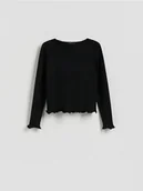 Swetry damskie - Reserved - Sweter z wiskozą - czarny - miniaturka - grafika 1