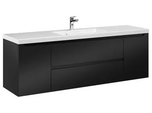 Szafka Wisząca Z Umywalką ETH 140 cm D - Czarny Mat - Szafki łazienkowe - miniaturka - grafika 1