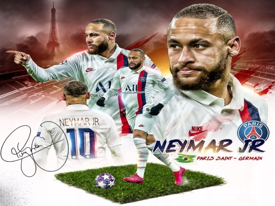 PODKŁADKA POD MYSZ Nadruk 22x18 cm Neymar JR PSG Autograf Podpis Prezent