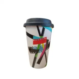 Kubek Ceramiczny Termiczny Z Pokrywką 250 Ml Outlet - Kubki termiczne - miniaturka - grafika 1