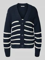 Swetry damskie - Kurtka z dzianiny o kroju regular fit z mieszanki bawełny - miniaturka - grafika 1