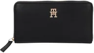 Portfele - TOMMY HILFIGER Damski portfel TH LOGOTAPE LRG ZA AW0AW17266 Zip Around Wallet, CZARNY (czarny), OS, czarny (czarny), OS - miniaturka - grafika 1