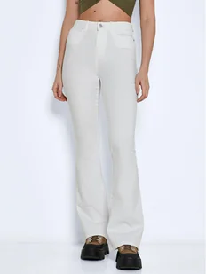 Noisy May Jeansy 27019305 Biały Slim Fit - Spodnie damskie - miniaturka - grafika 1