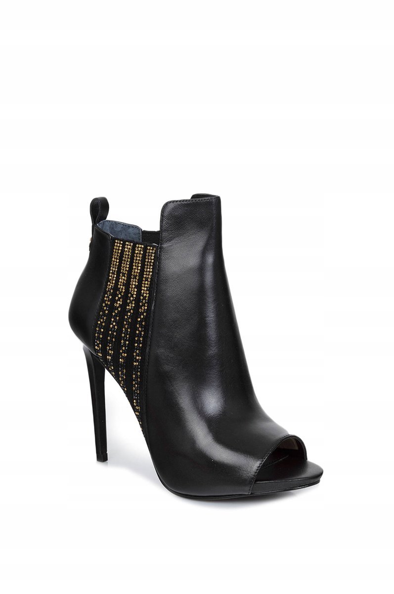 Botki Guess FLABL3 LEA09-2 czarne skórzane open toe szpilka rozmiar 39