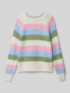 Sweter z dzianiny o kroju regular fit z prążkowanymi wykończeniami model ‘CHOLE’ - Swetry dla dziewczynek - miniaturka - grafika 1