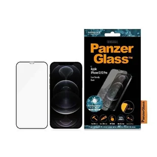 PanzerGlass Pro E2E Super+ iPhone 12/12 Pro Case Friendly AntiBacterial MicroFracture czarny/black - Szkła hartowane na telefon - miniaturka - grafika 1